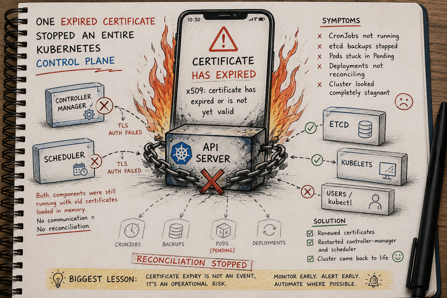 How One Expired Certificate Quietly Stopped an Entire Kubernetes Control Plane